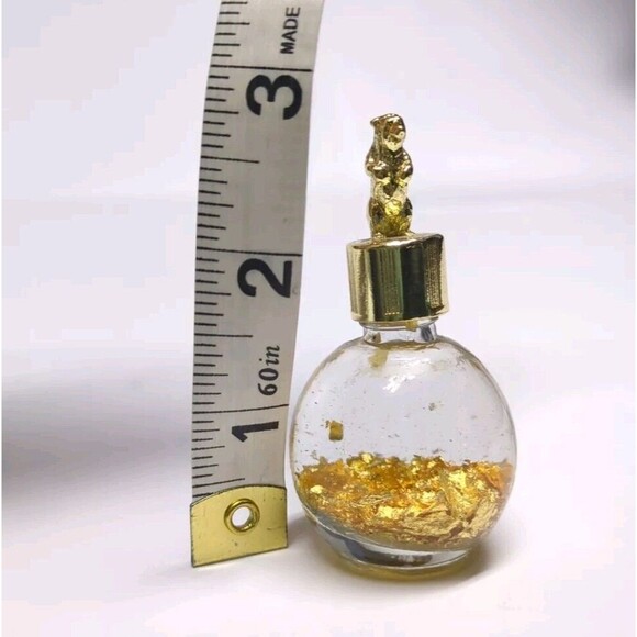 Madrid Spain Gold 24k Flakes (1 oz. Miner's Assay Bottle) BEAR Top - Oso Espana - Picture 6 of 6